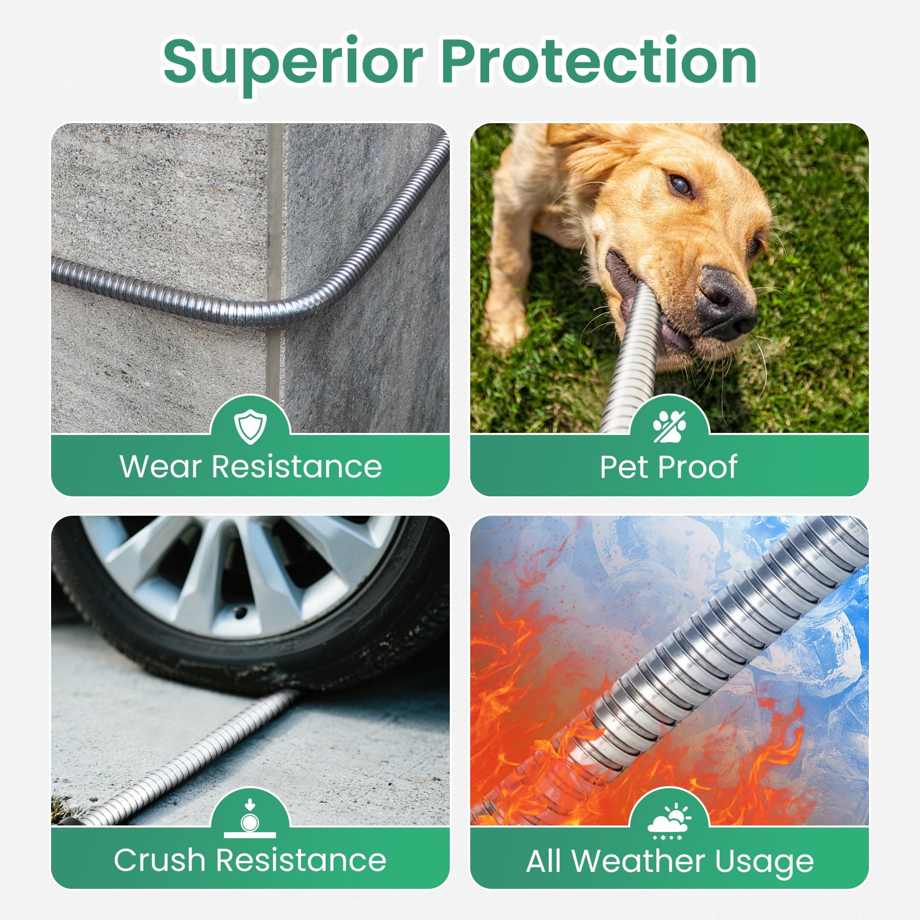 Cesun 50ft UV-resistant hose protects the inner tube from sun damage during summer chores.