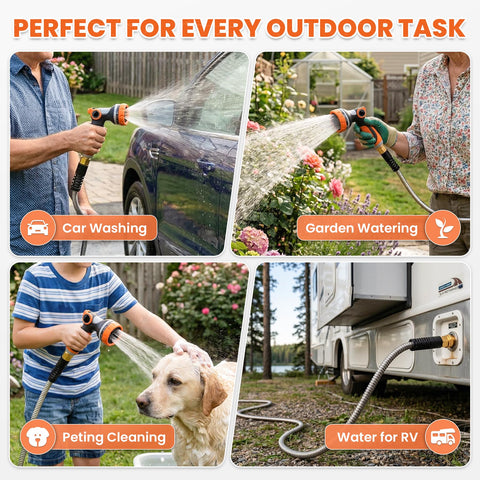 Cesun durable metal hose resists wear for lasting outdoor use