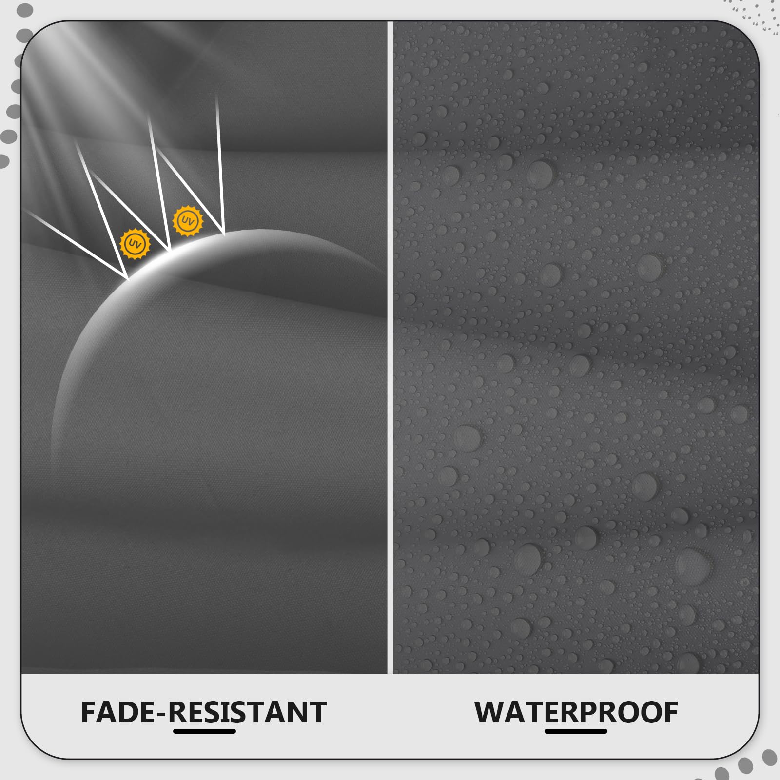 Cethytirko 6-seat sectional fit demonstrated with included covers