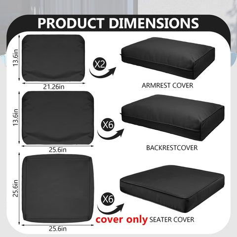 Cethytirko 6-seat sectional seat cushion covers showing color-fast, fade-resistant performance