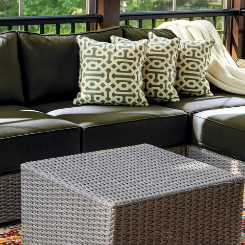 Cethytirko 14-piece set arranged on a 6-seat wicker sofa for a refreshed outdoor look