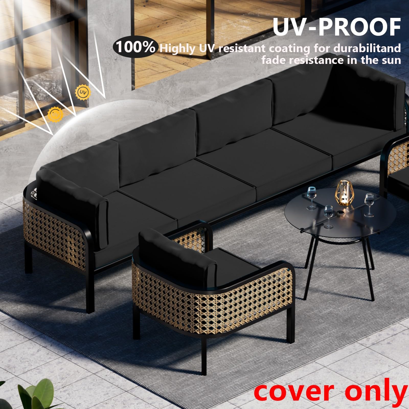 Cethytirko back cushion covers providing snug fit and easy wipe-clean maintenance