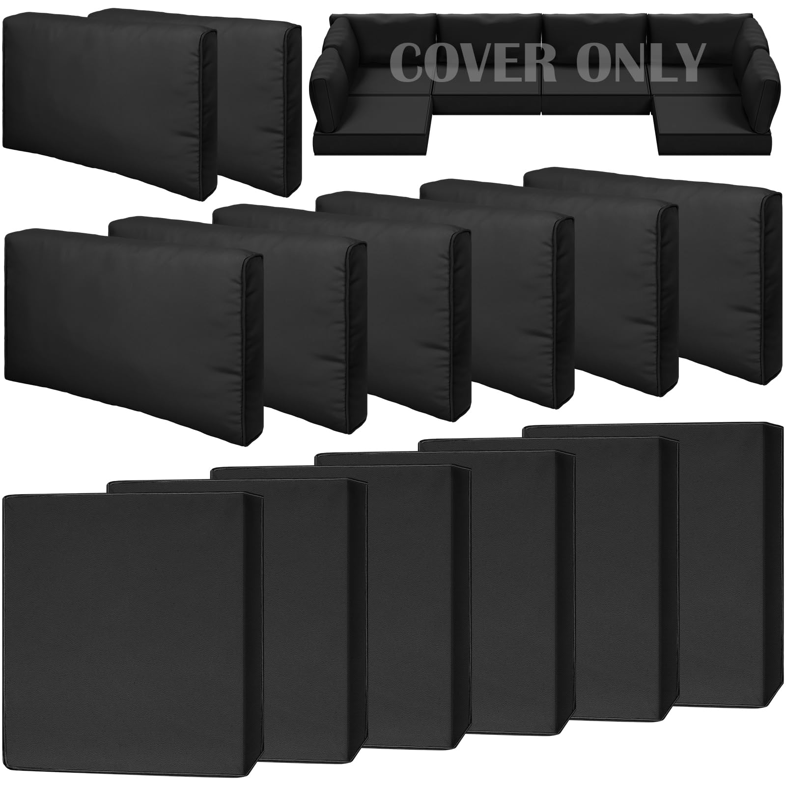 Cethytirko 14-piece outdoor cushion covers laid out on a wicker sectional for a quick refresh