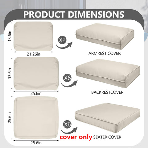 Cethytirko waterproof outdoor cushion covers close-up showing fabric and zipper