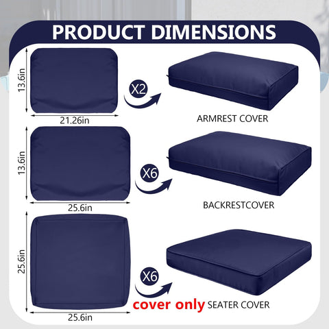 Cethytirko six-seat sectional cushion covers refresh outdoor seating.