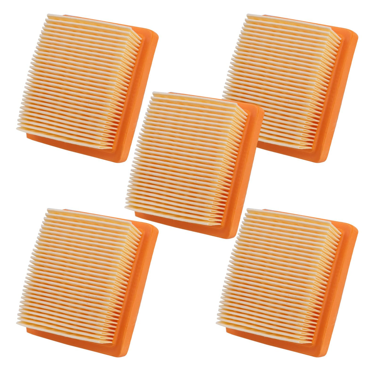 Ceukius air filter for Stihl 4180-141-0300, front view in a five-pack ready for replacement.