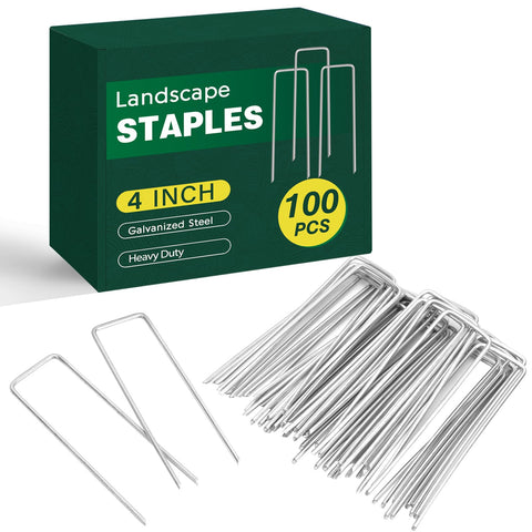 CEWOR 100-pack landscape staples stored in a sturdy box for easy storage.