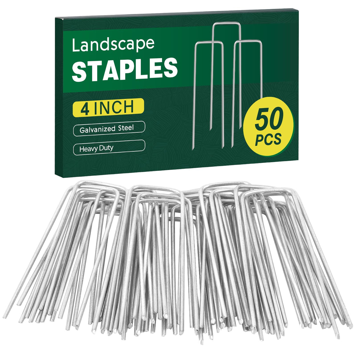 CEWOR 50-pack landscape staples 4-inch securing landscape fabric