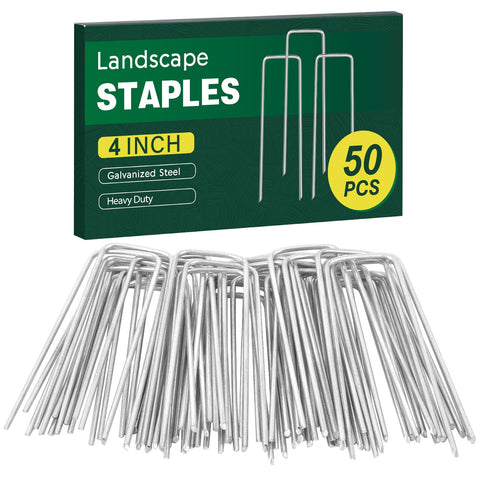 CEWOR 50-pack landscape staples 4-inch securing landscape fabric