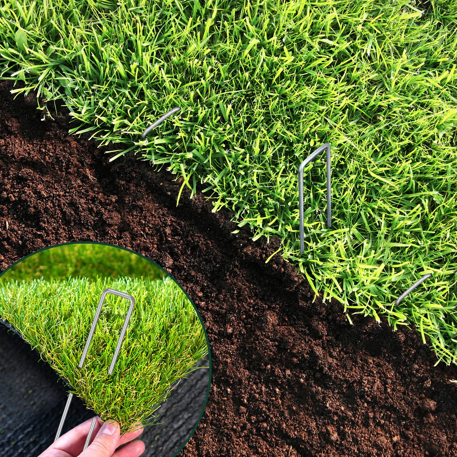 CEWOR barrier fabric and drip irrigation projects stay secure with these staples.