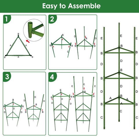 CEWOR easy-assembly tomato trellis simplifies setup without tools.