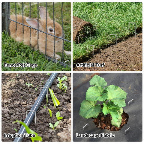 CEWOR pins securing fence and pet cages in outdoor setups