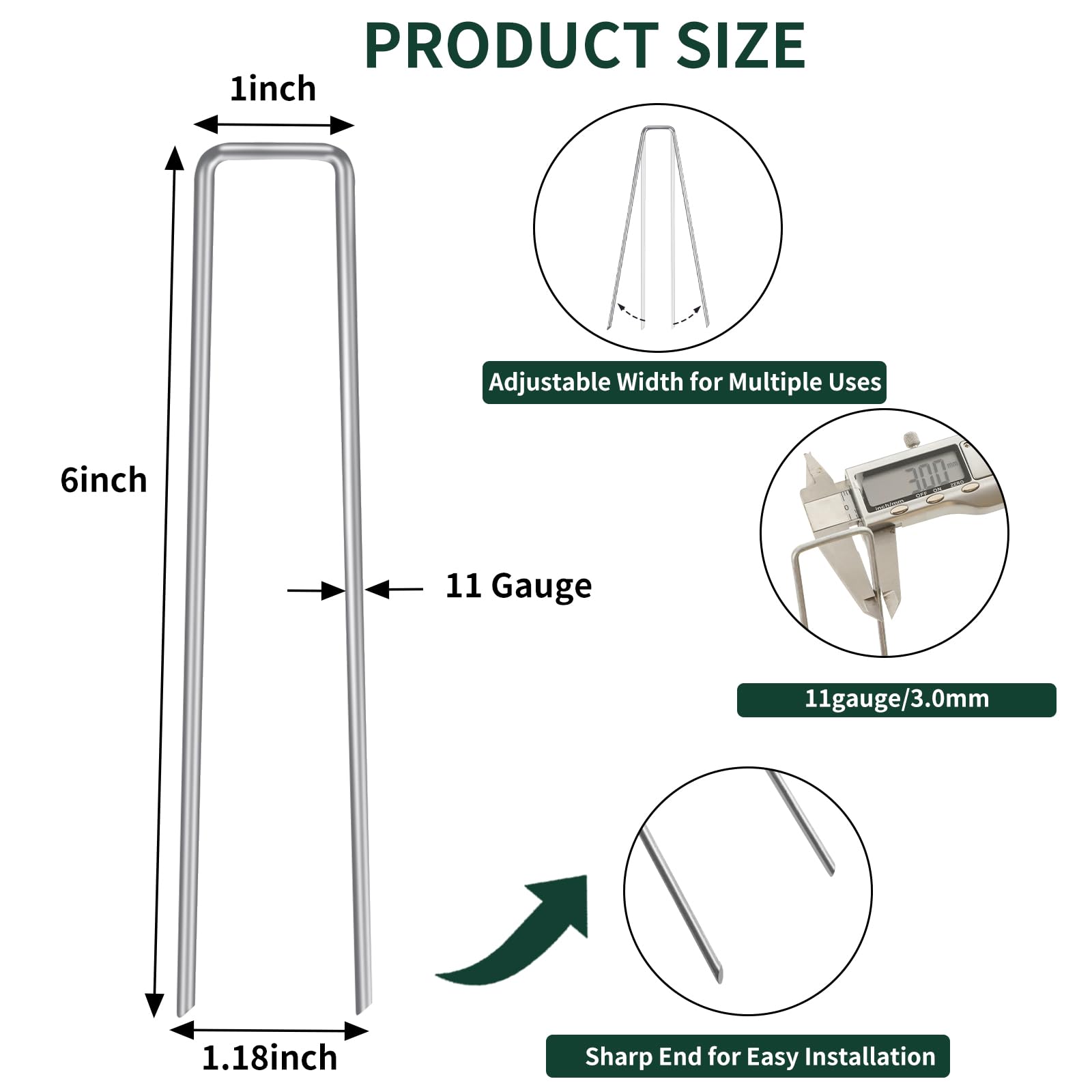 CEWOR galvanized 11-gauge stakes withstand soil pressure during outdoor projects.