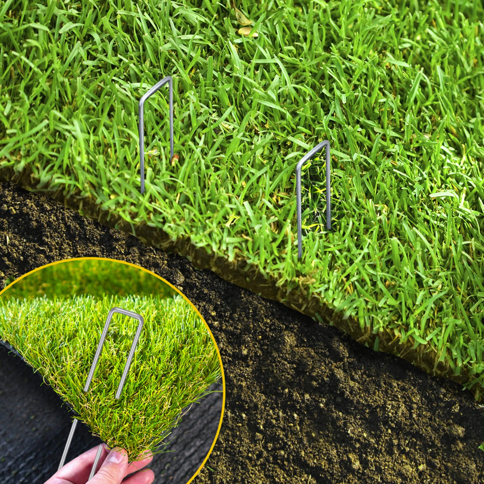 CEWOR ground-cover-stakes-6in simplify landscaping with strong steel construction.