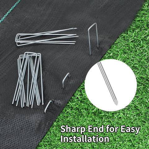 CEWOR heavy-duty garden stakes maintain fence and fabric alignment.