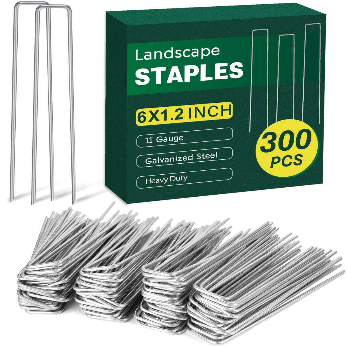CEWOR 6-inch lawn stake securing sod and landscape fabric.