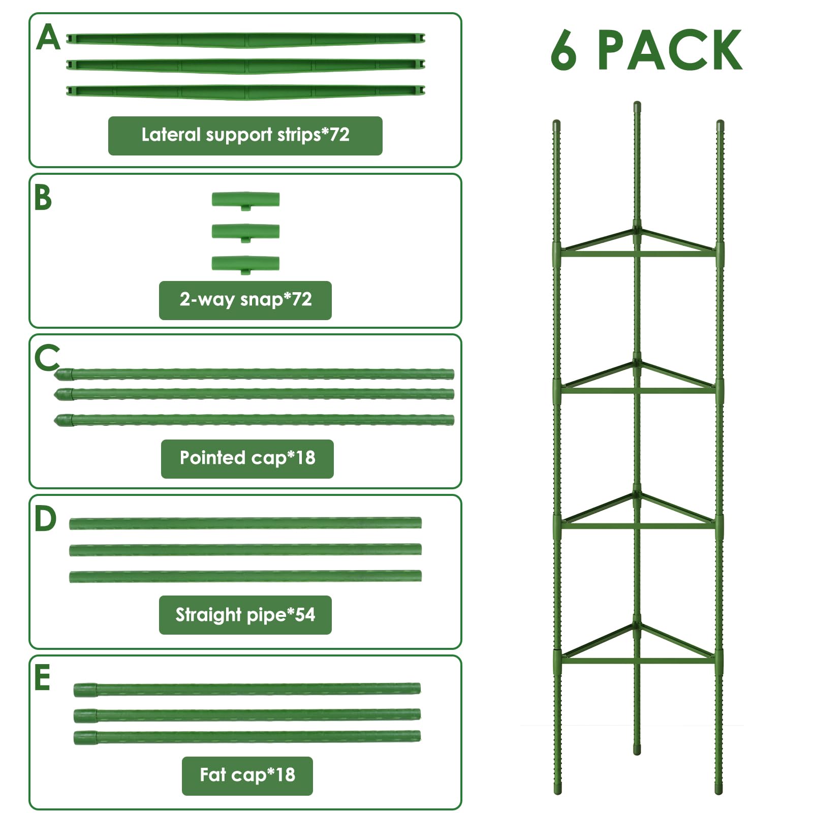 CEWOR 63inch tomato trellis encourages vertical growth