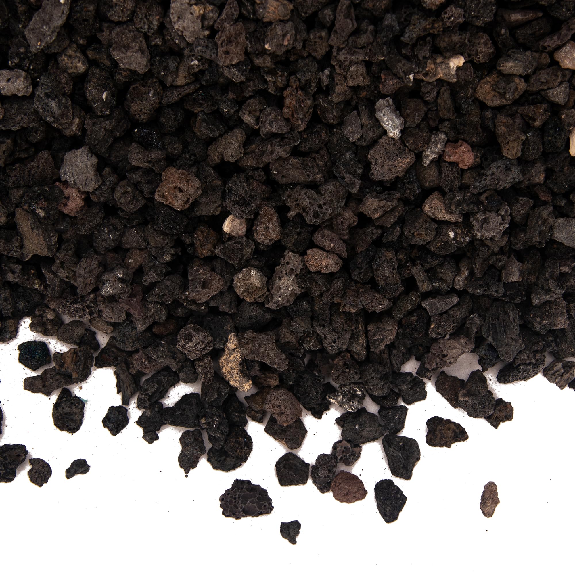 CFKJ lava rock enhances soil looks with a natural dark finish.