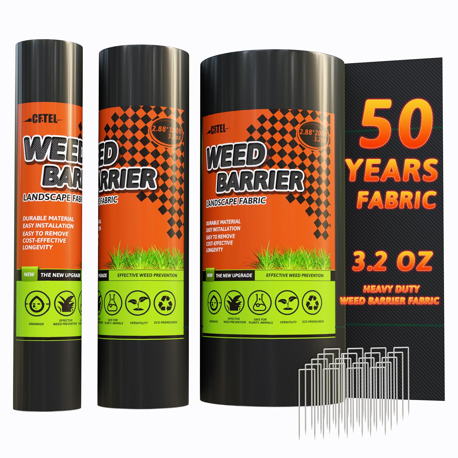 CFTEL cut-to-fit weed barrier adapts to any garden layout.