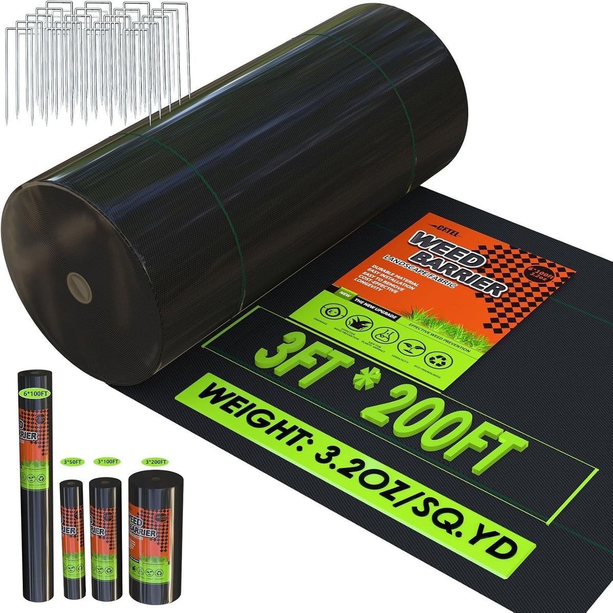 CFTEL weed barrier fabric roll blocks weeds while letting water through