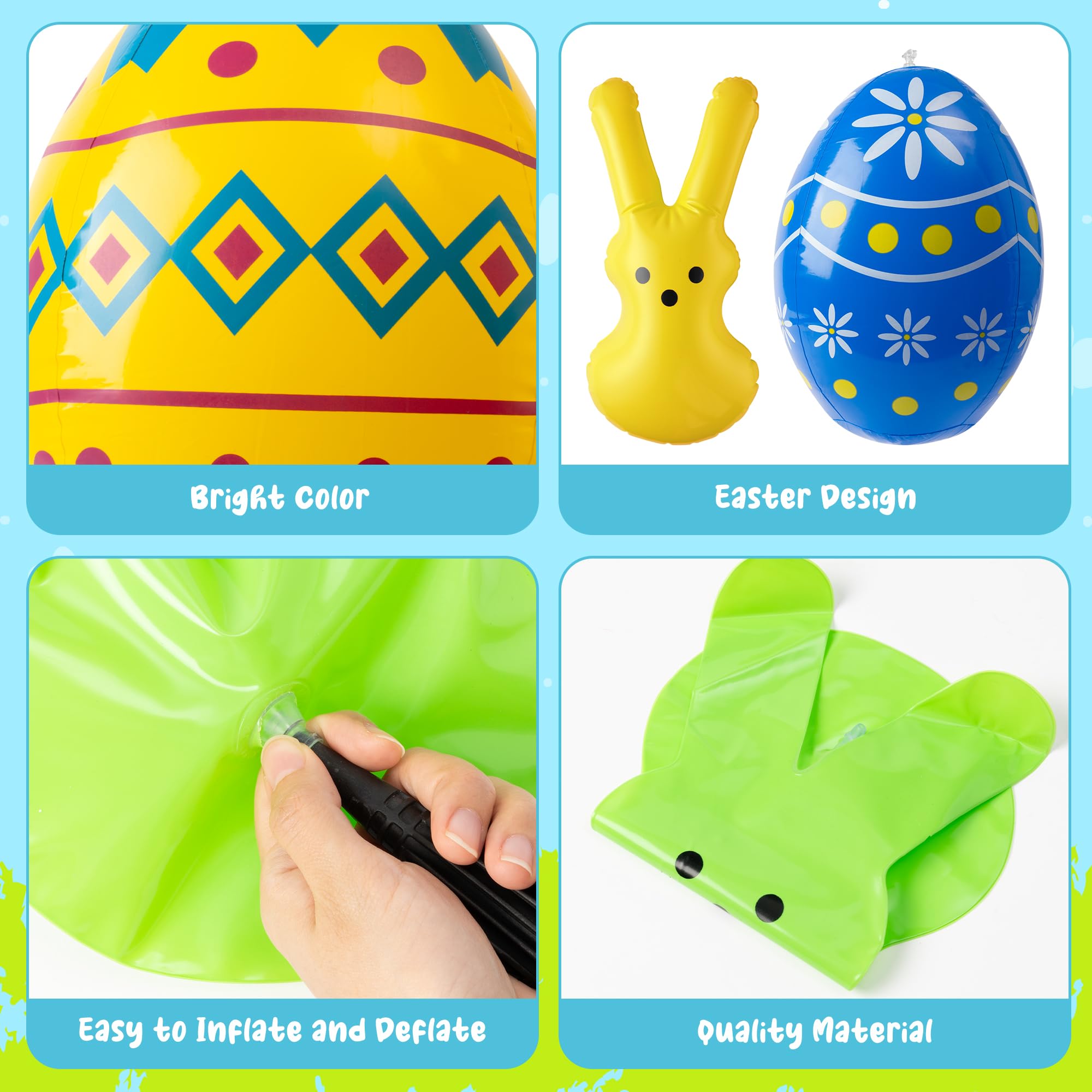 CFuguier color bunny inflatable display enhances outdoor spring celebration