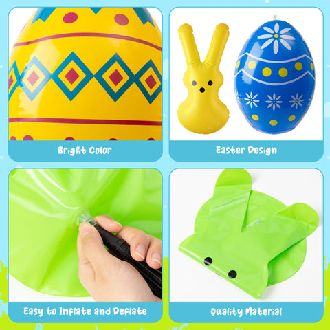 CFuguier color bunny inflatable display enhances outdoor spring celebration