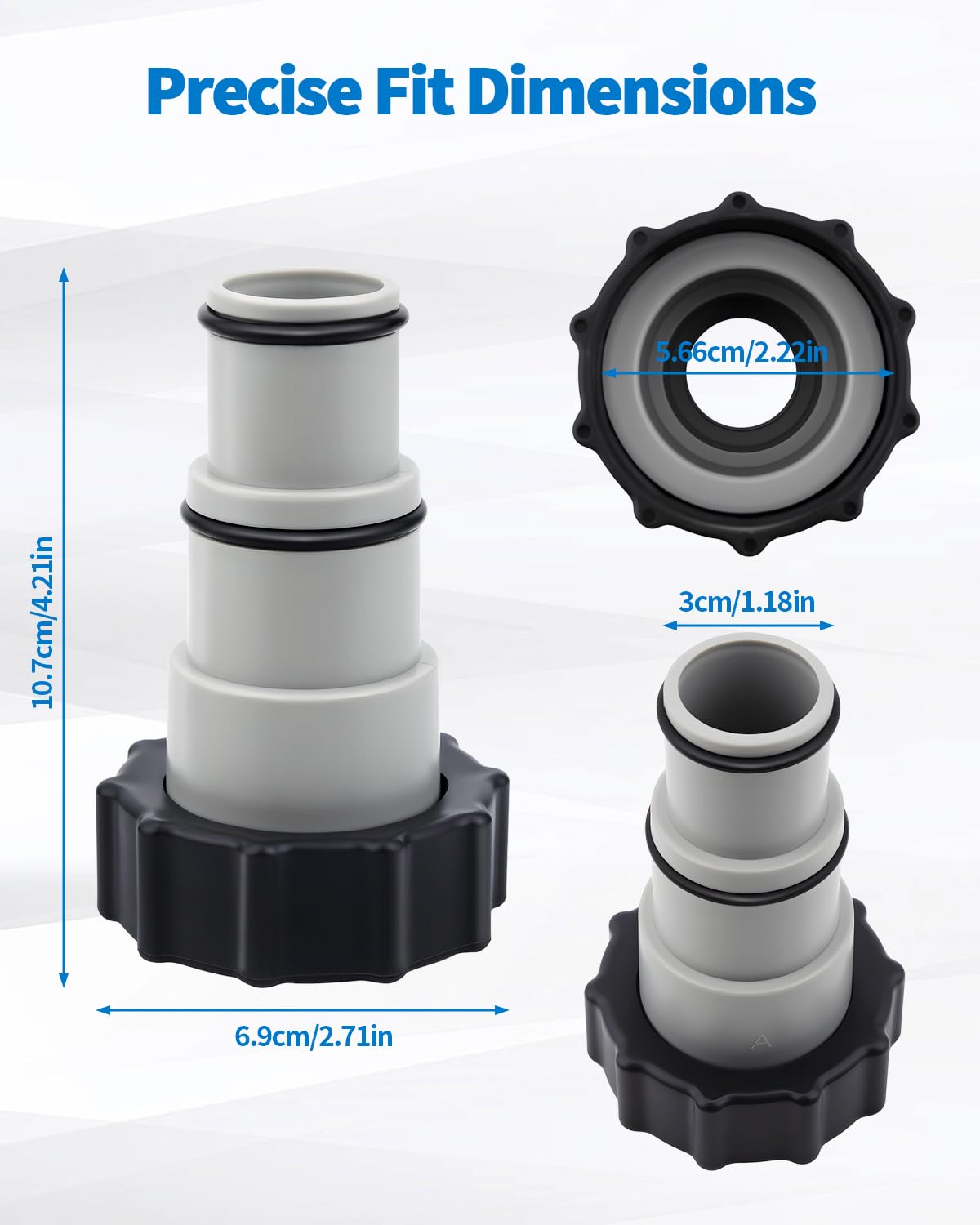 CFYOSNK adapter collar close-up showing rubber seal for leak prevention