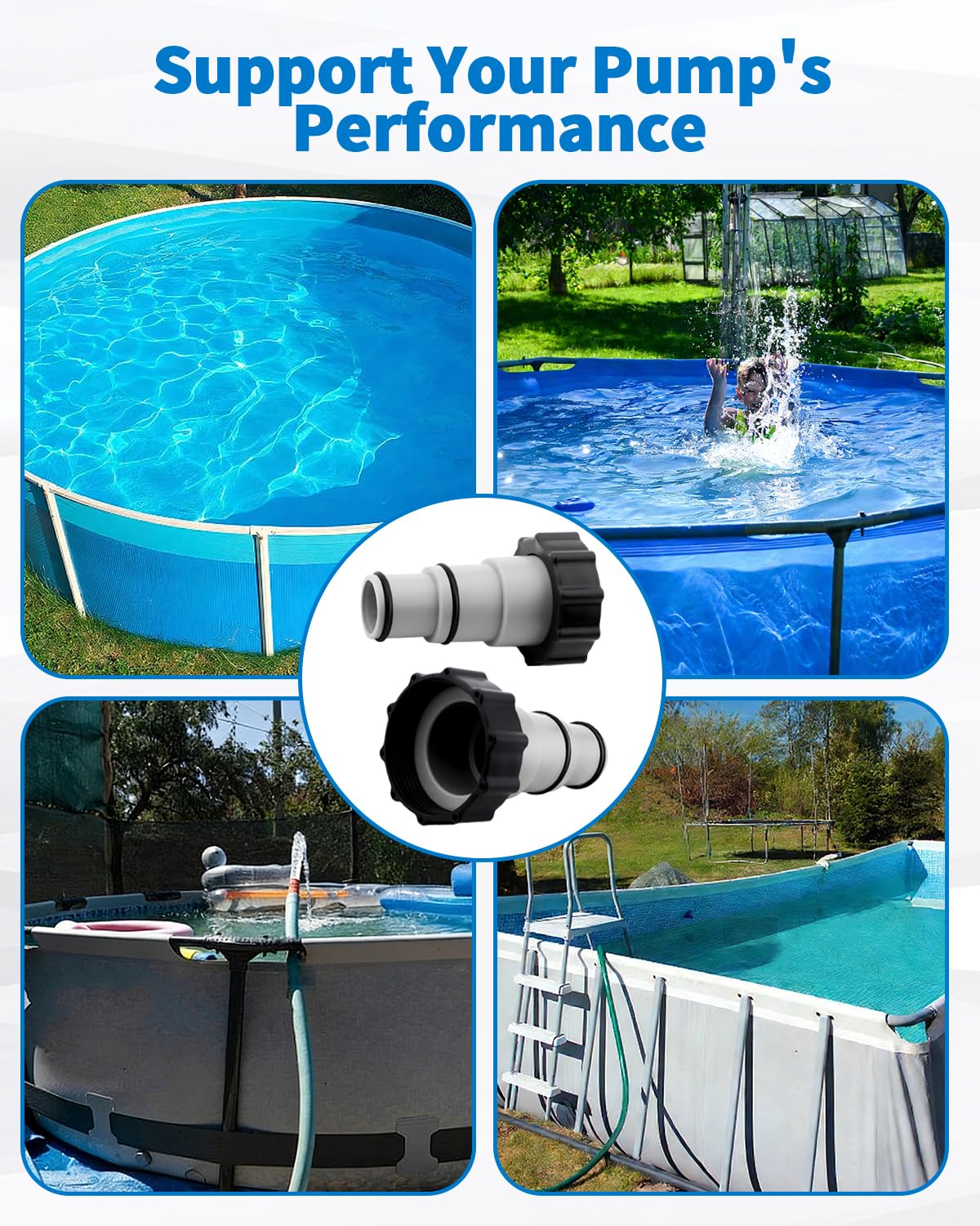 CFYOSNK Universal pool hose adapter fits above-ground pool setups