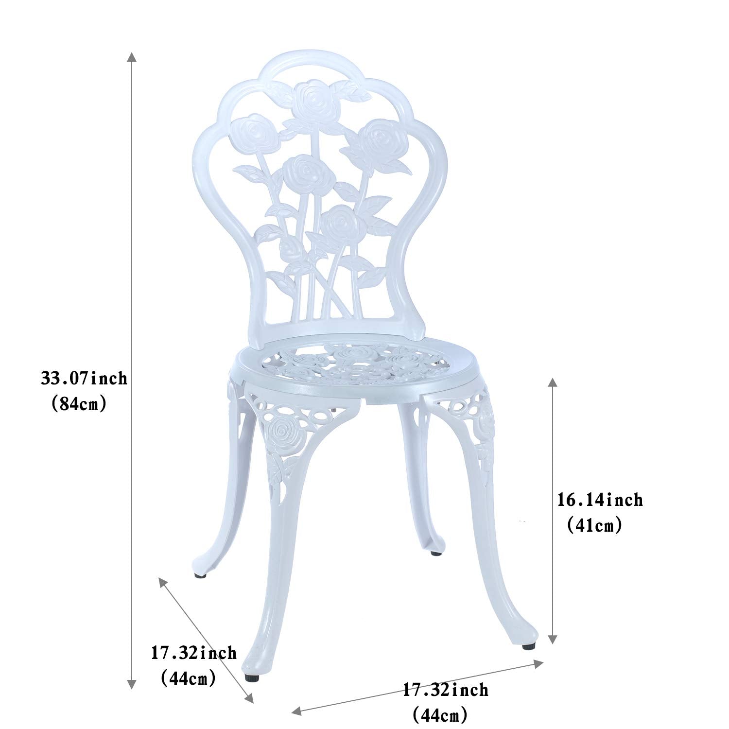 C/G Patio Casa bistro chair 2 with curved seat for comfort.