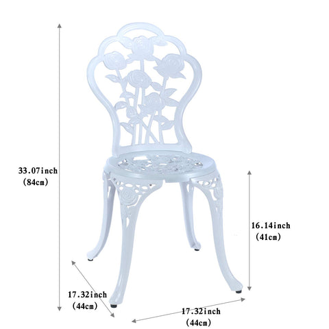 C/G Patio Casa bistro chair 2 with curved seat for comfort.