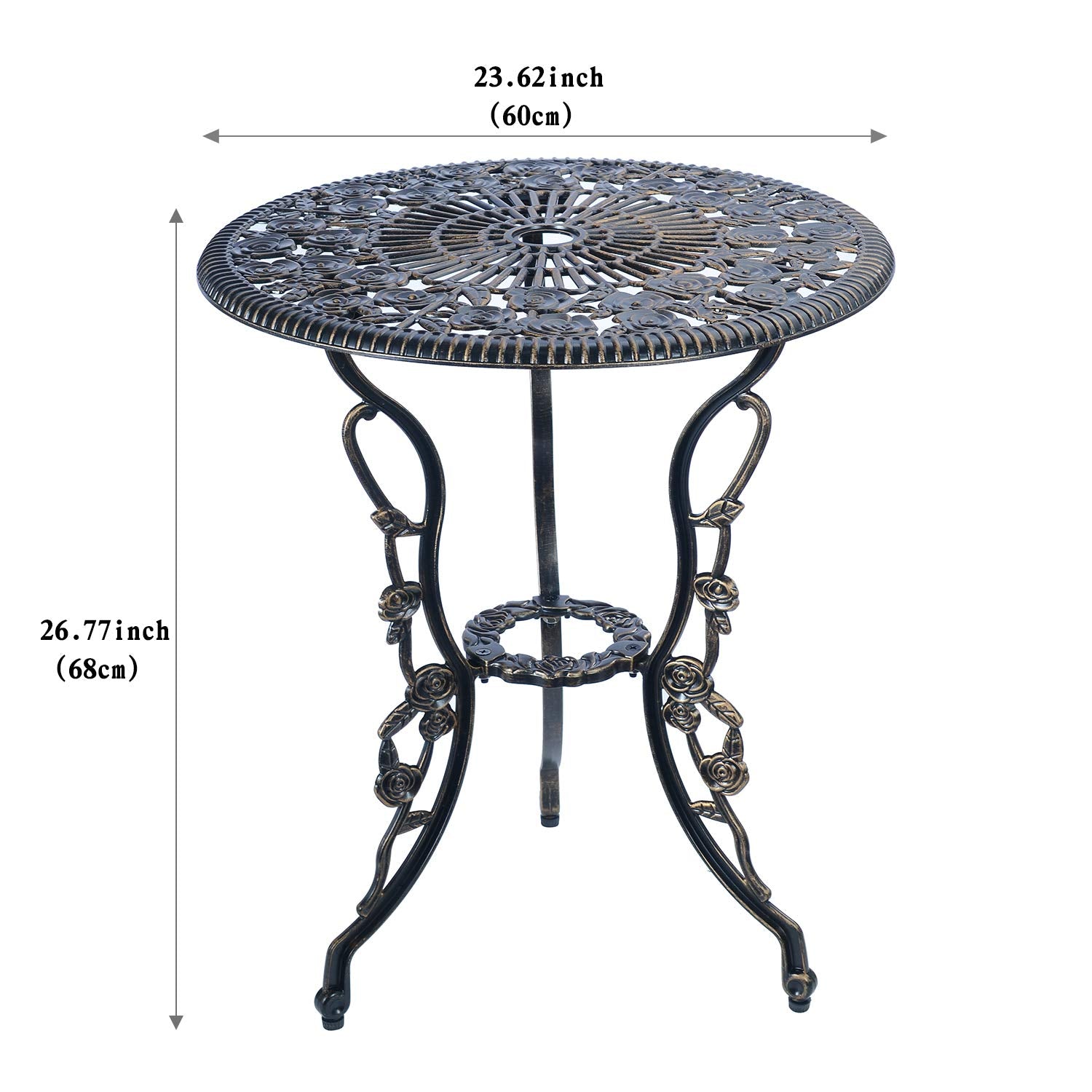 C/G Patio Casa bistro chair antique copper, sturdy outdoor seating for porch or yard.