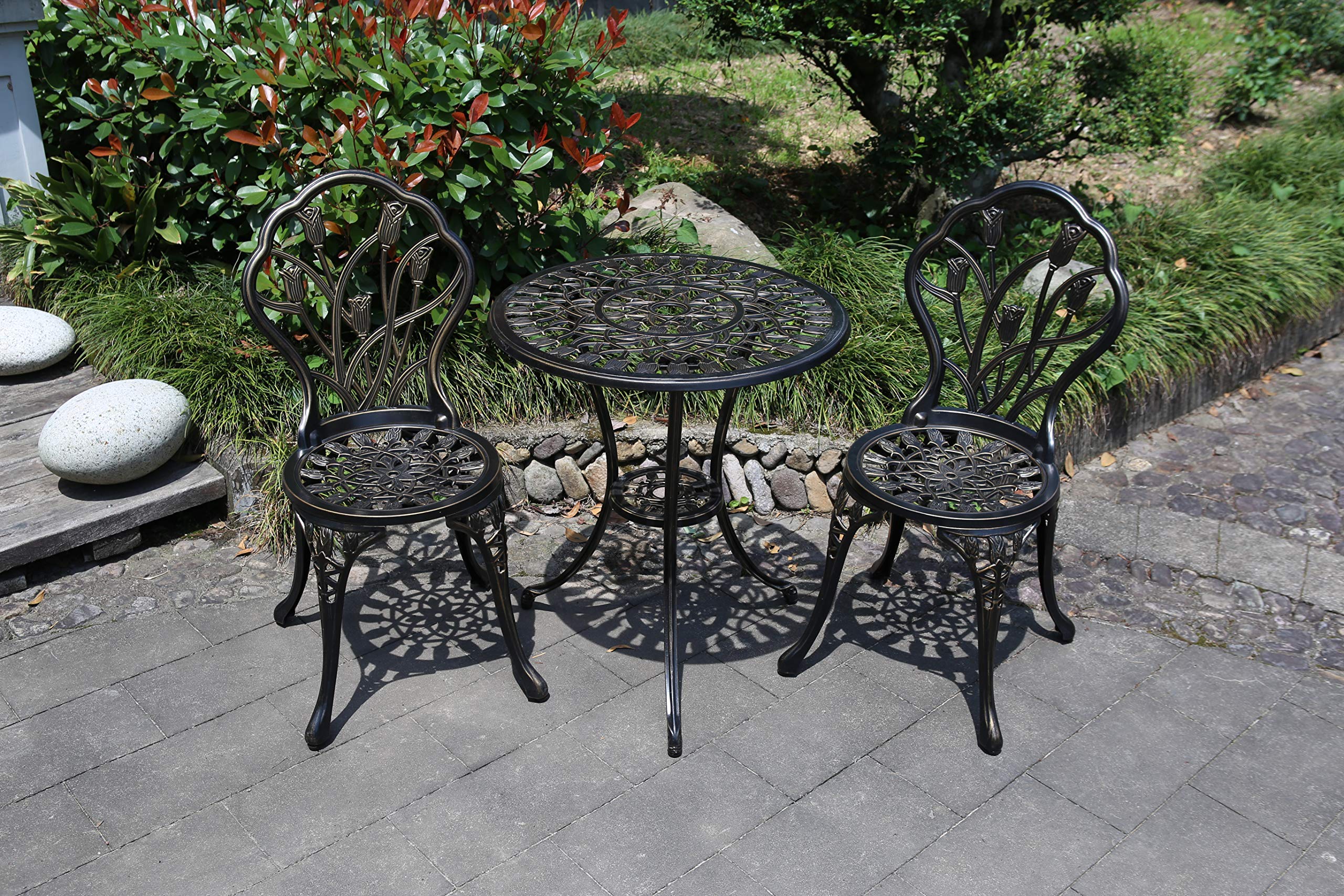 C/G Patio Casa tulip-design bistro set adds elegant curb appeal.