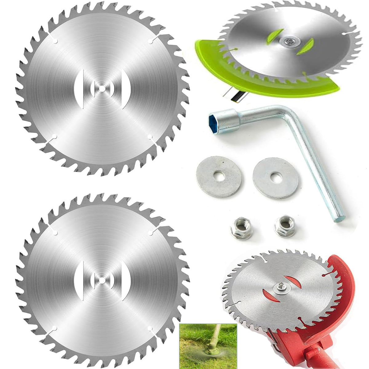 CGNRONEAU carbide-tipped blade head for 6-inch weed eater, efficient cutting of thick brush.