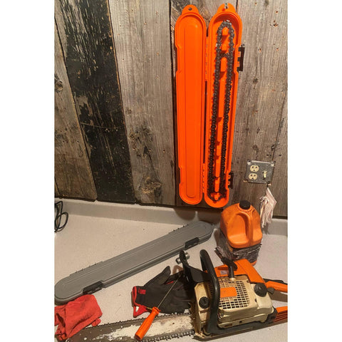 Chain Locker orange case increases visibility on job sites