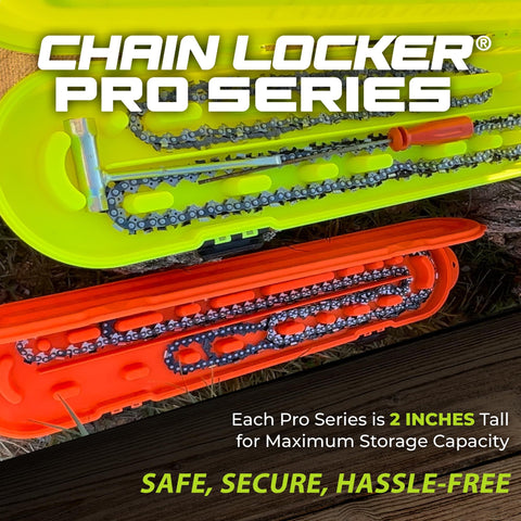 Chain Locker Pro Series in high visibility orange ready for rugged job site use.