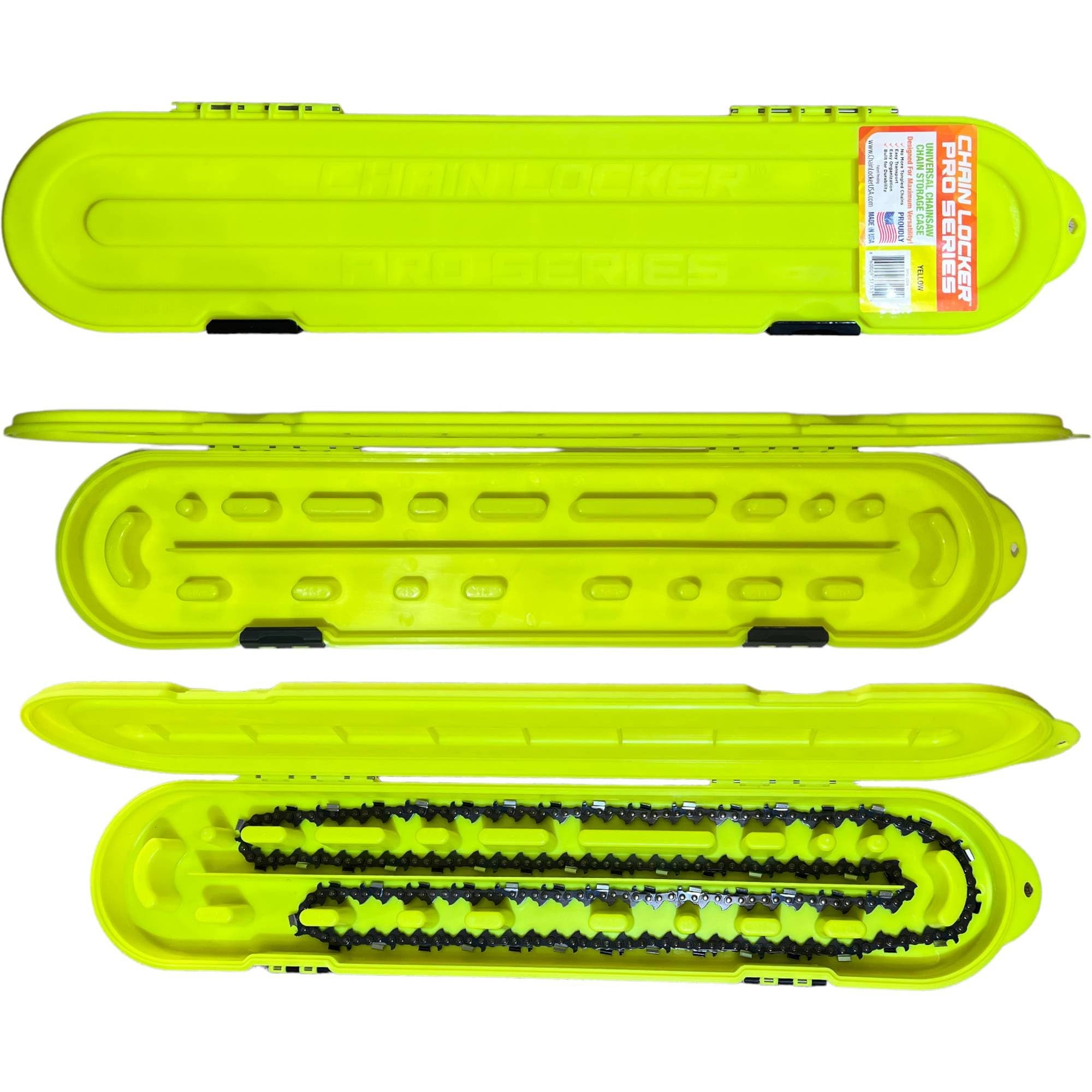 Chain Locker Pro Series inside compartments demonstrating two-row organization for long chains.