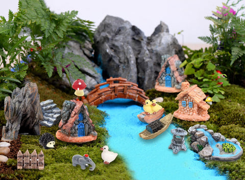 CHAKANLX Fairy Garden arch bridge connects tiny worlds with graceful structure.