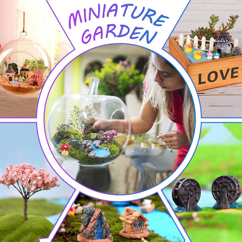 CHAKANLX Fairy Garden color tower adds vertical interest to micro landscapes and terrariums.