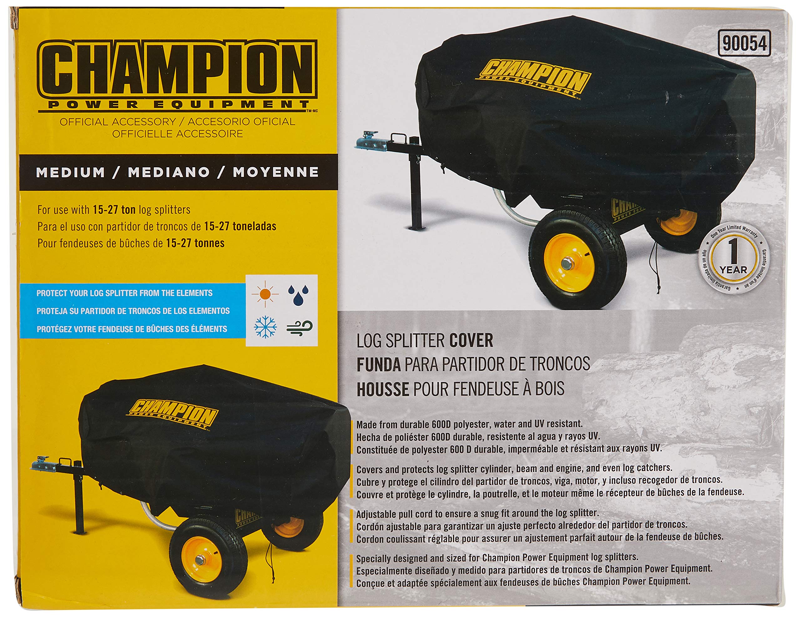 Champion adjustable-drawstring seal provides a secure fit around the log splitter