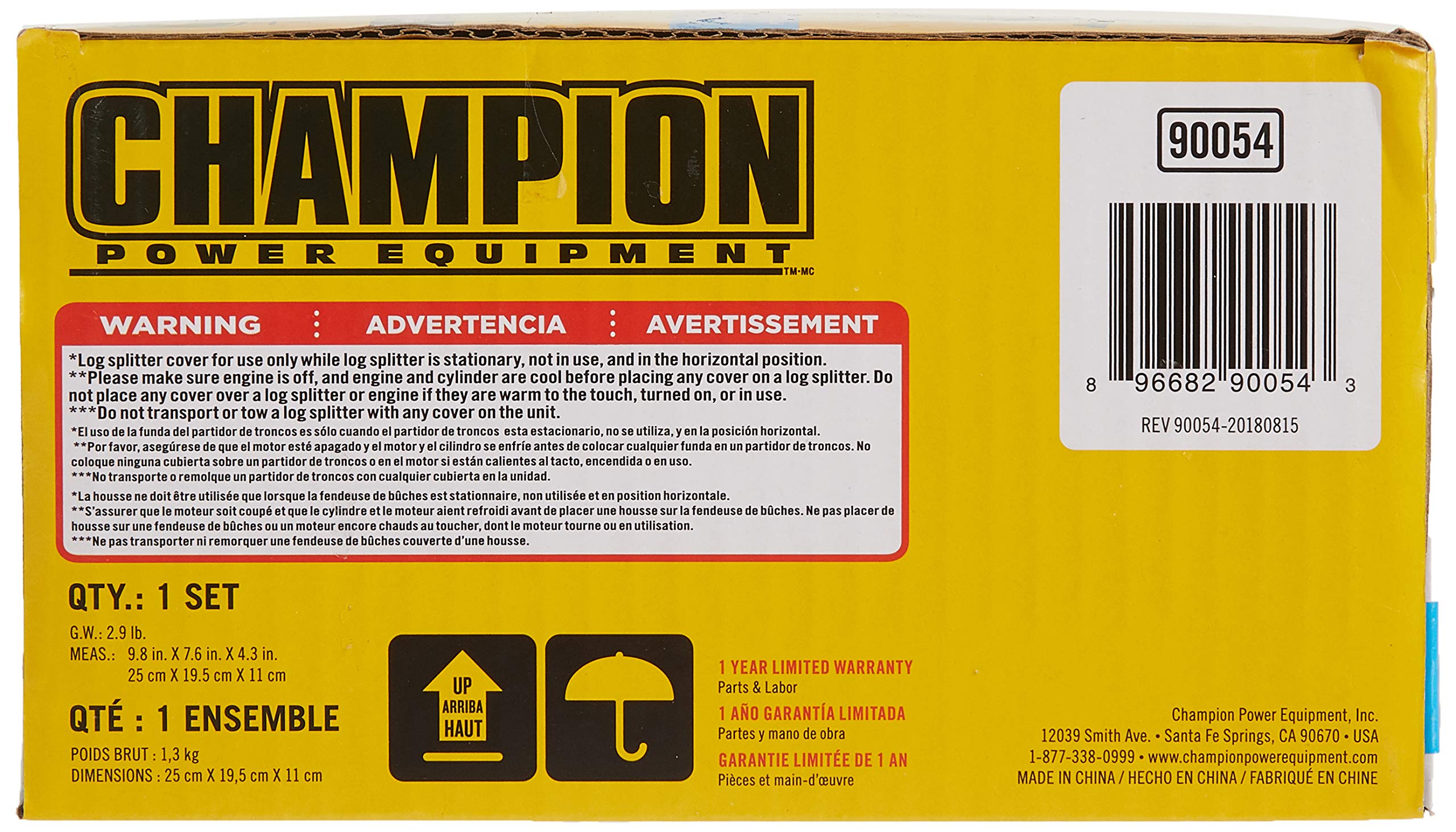 Champion versatile cover fits 15-27-ton splitters with or without log catchers