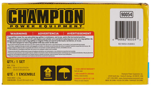 Champion versatile cover fits 15-27-ton splitters with or without log catchers