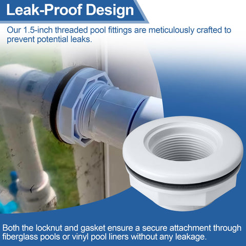 ChangTa locknut and gasket set, side view, leak-resistant installation through vinyl or fiberglass walls.
