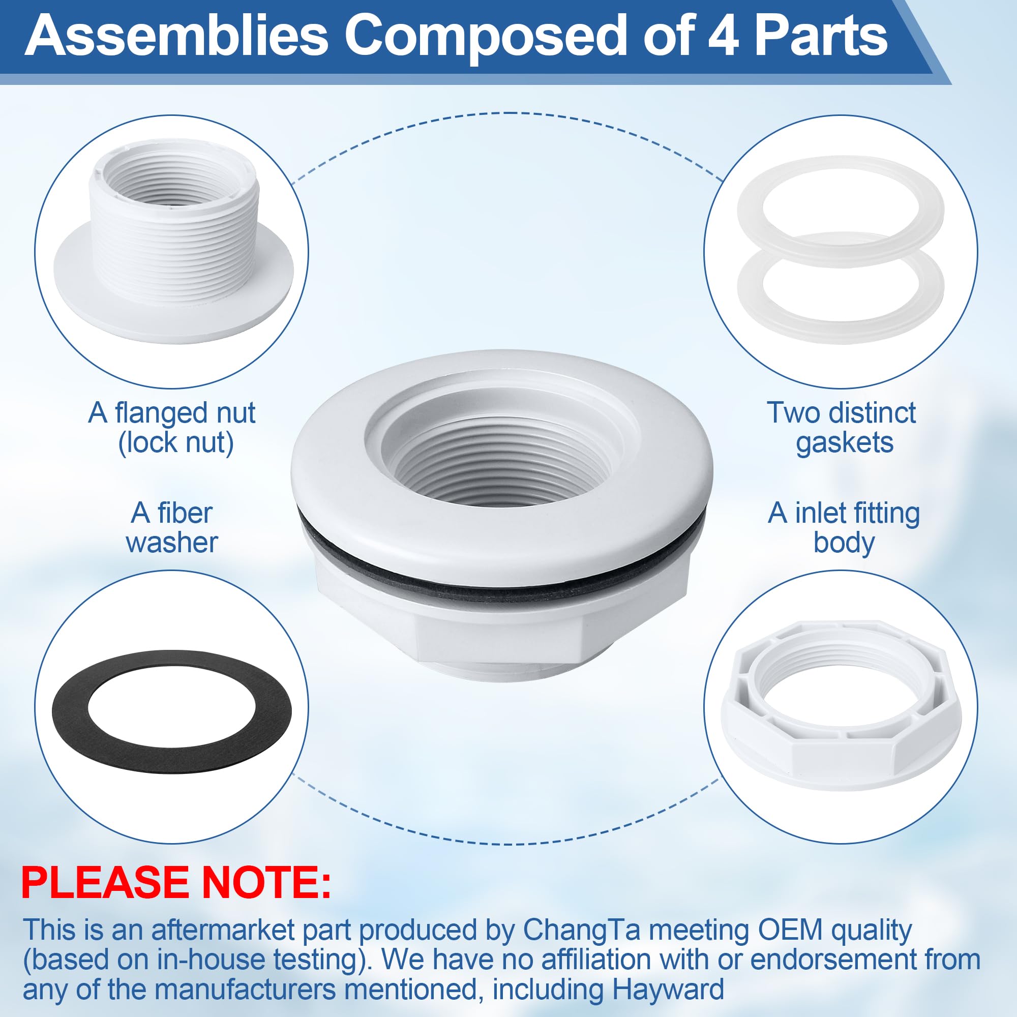 ChangTa two-pack return fittings package shown together for convenient pool maintenance.