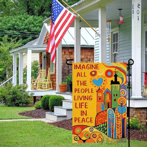 CHAONENG Imagine flag ready for flagpoles and seasonal hanging.