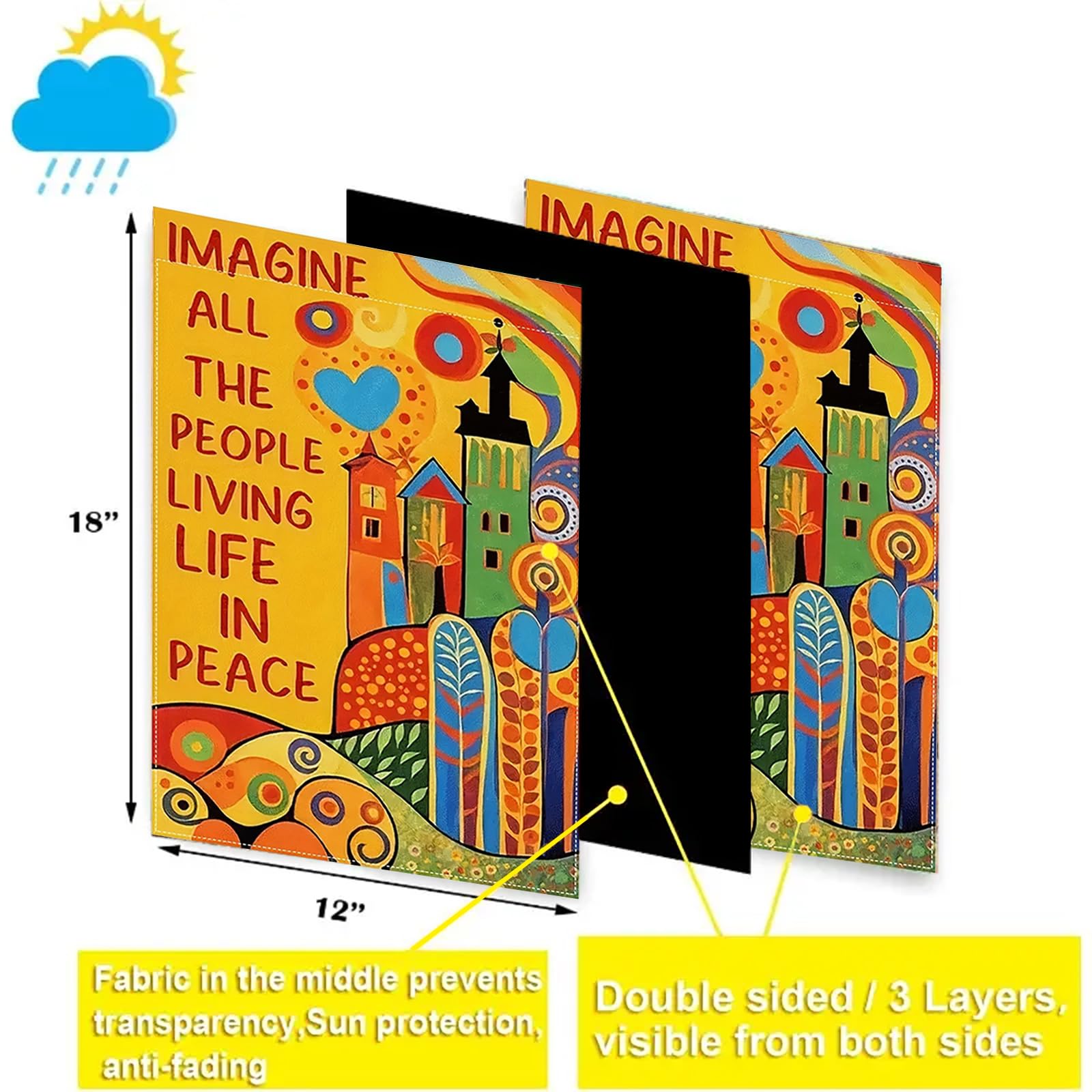CHAONENG Imagine flag side-light view shows colors from every angle.