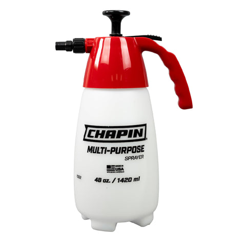 Chapin 1002 handheld sprayer with 48oz translucent bottle for easy refilling.