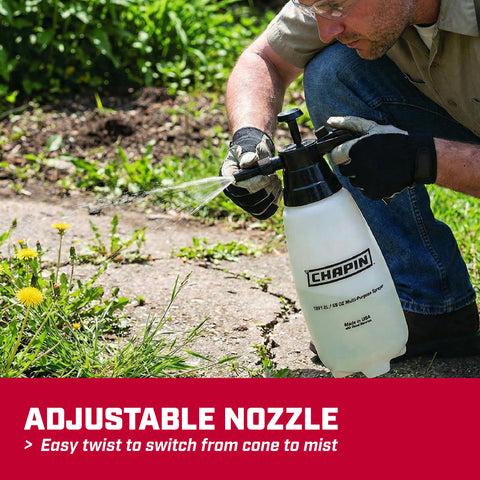 Chapin 10031 thumb-trigger lock supports ongoing spraying with reduced hand fatigue.