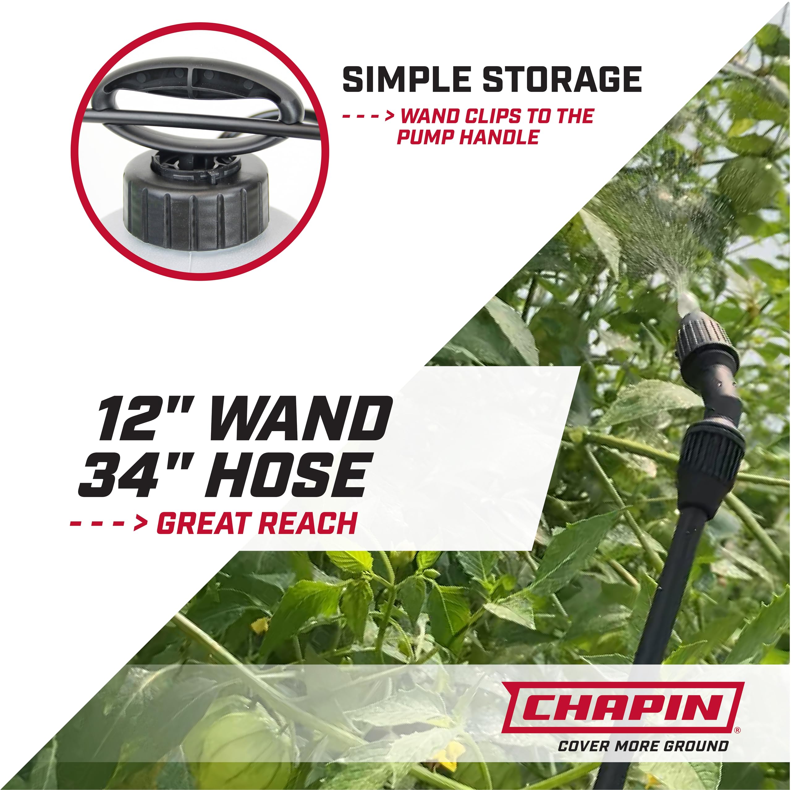 Chapin 16100 adjustable cone nozzle offers mist or stream spray.