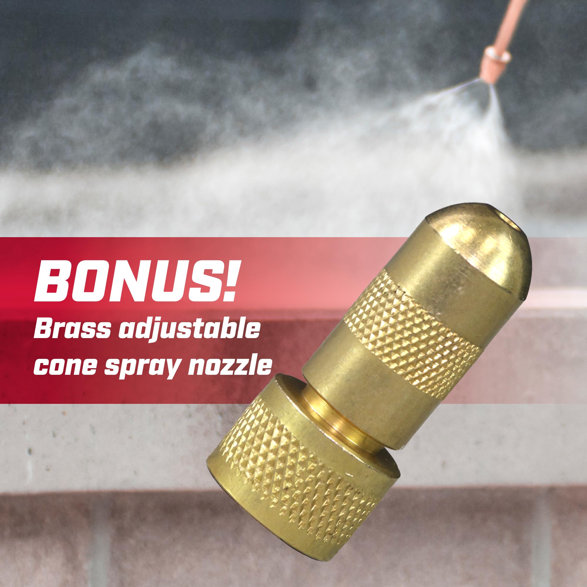 Chapin 19494 brass adjustable cone nozzle provides precise spray control