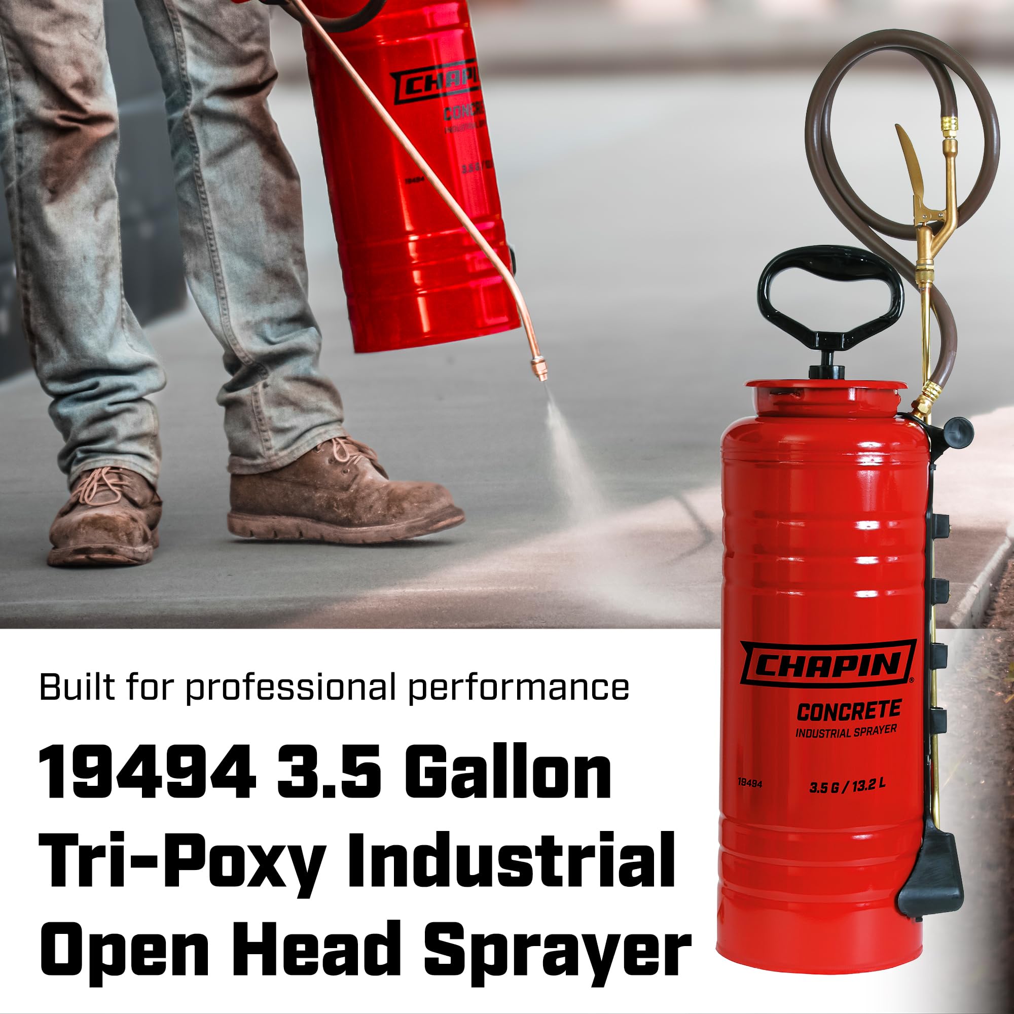 Chapin 19494 open-mouth tank facilitates easy filling and cleaning